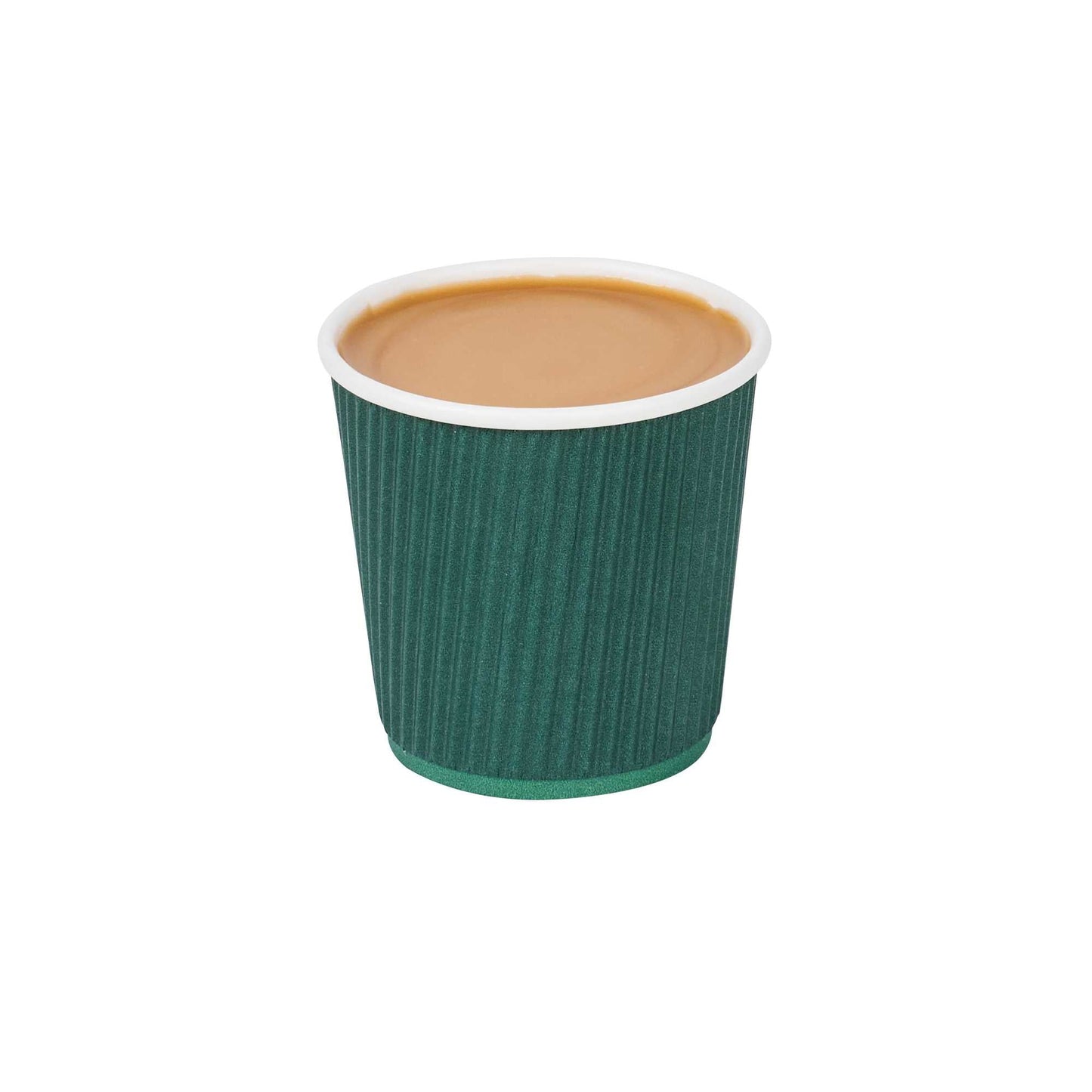 Restpresso 4 oz Forest Green Paper Coffee Cup - Ripple Wall - 2 1/2" x 2 1/2" x 2 1/4" - 25 count box