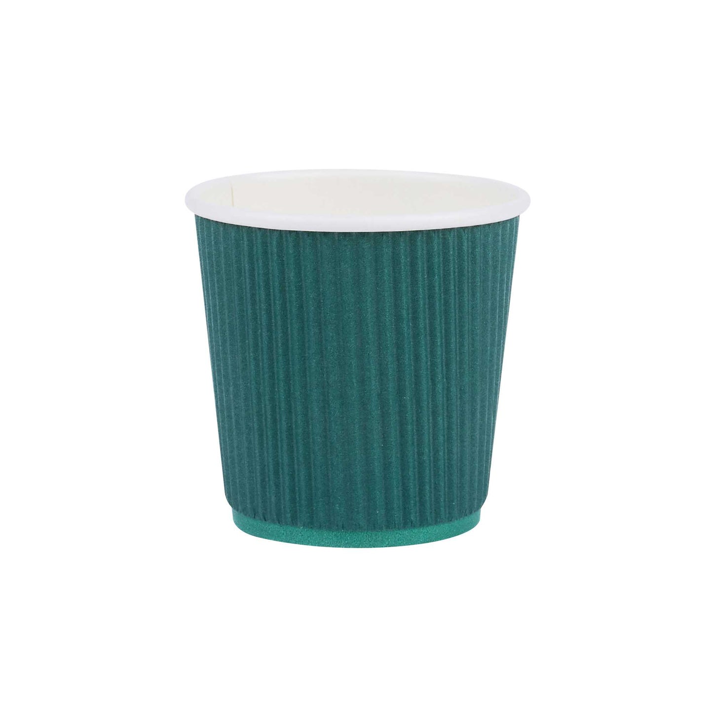Restpresso 4 oz Forest Green Paper Coffee Cup - Ripple Wall - 2 1/2" x 2 1/2" x 2 1/4" - 25 count box