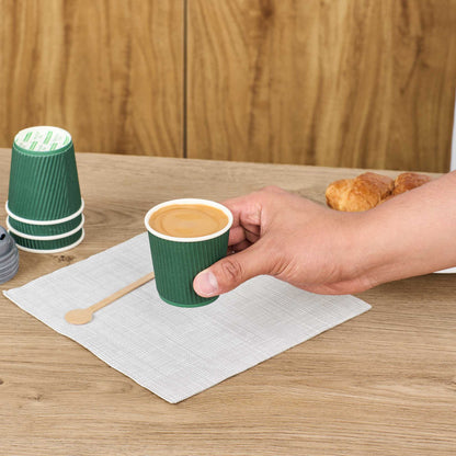 Restpresso 4 oz Forest Green Paper Coffee Cup - Ripple Wall - 2 1/2" x 2 1/2" x 2 1/4" - 25 count box