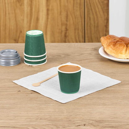 Restpresso 4 oz Forest Green Paper Coffee Cup - Ripple Wall - 2 1/2" x 2 1/2" x 2 1/4" - 500 count box