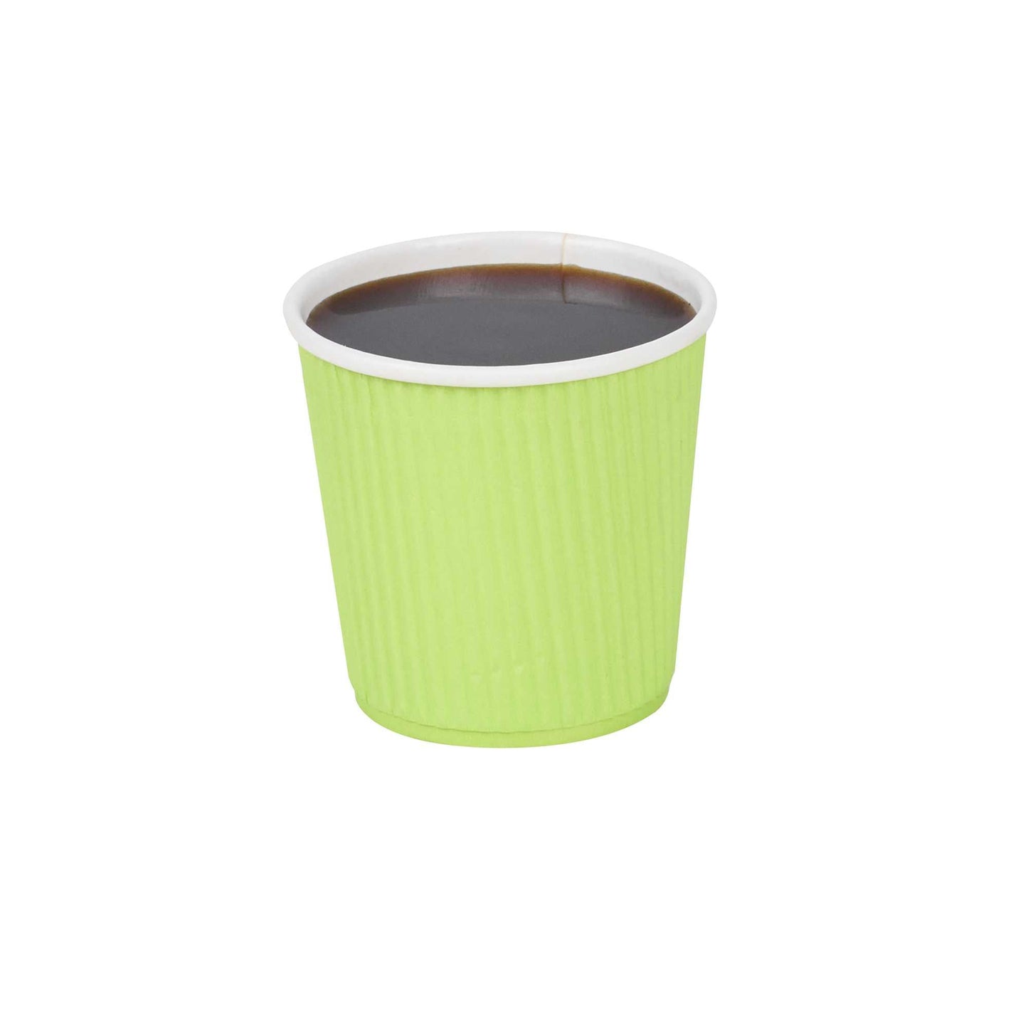 Restpresso 4 oz Eco Green Paper Coffee Cup - Ripple Wall - 2 1/2" x 2 1/2" x 2 1/4" - 25 count box