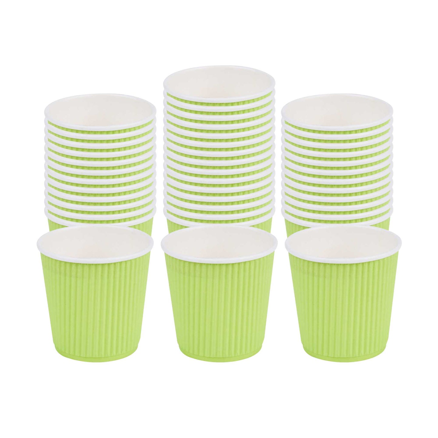 Restpresso 4 oz Eco Green Paper Coffee Cup - Ripple Wall - 2 1/2" x 2 1/2" x 2 1/4" - 25 count box