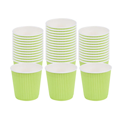Restpresso 4 oz Eco Green Paper Coffee Cup - Ripple Wall - 2 1/2" x 2 1/2" x 2 1/4" - 25 count box