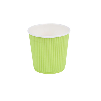 Restpresso 4 oz Eco Green Paper Coffee Cup - Ripple Wall - 2 1/2" x 2 1/2" x 2 1/4" - 25 count box