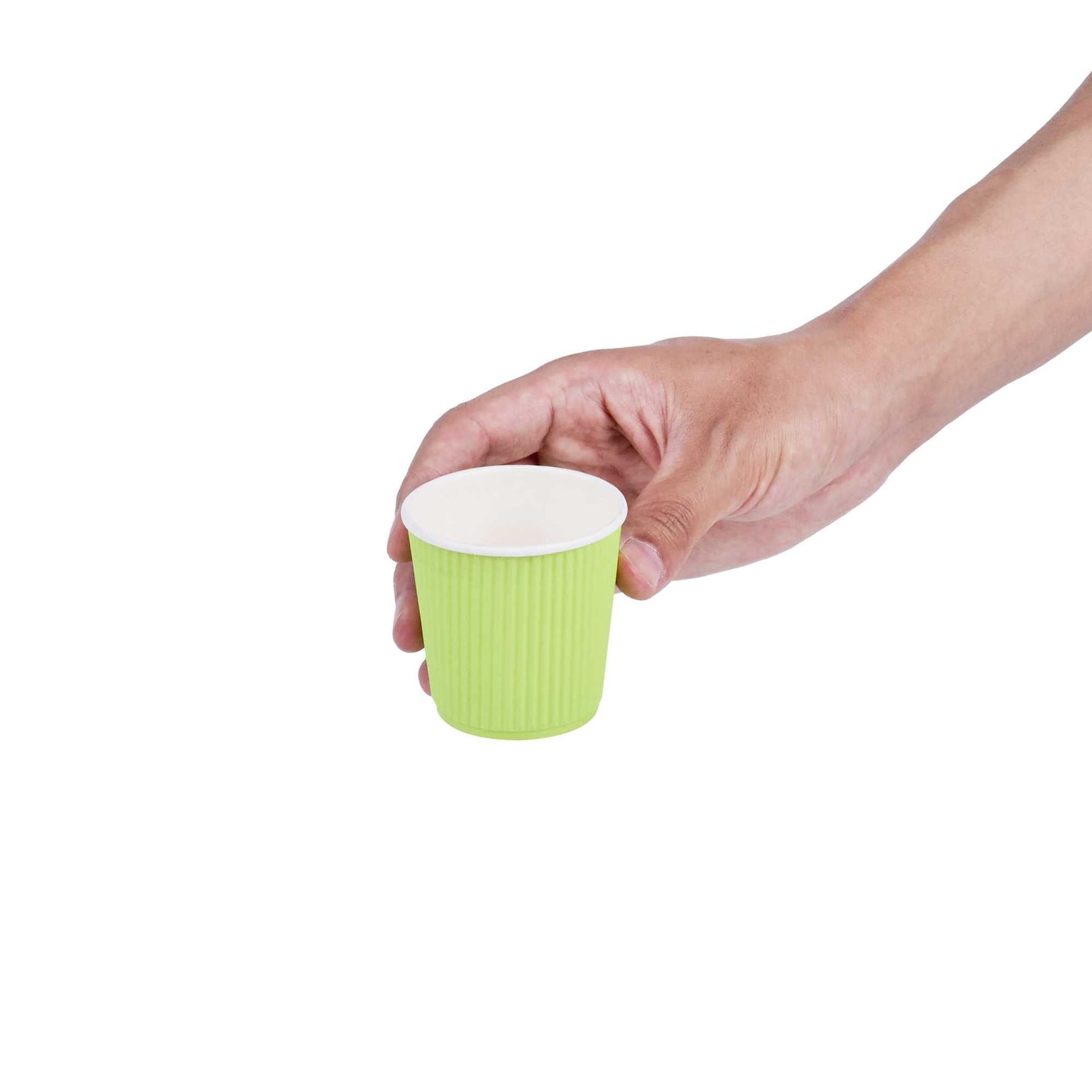 Restpresso 4 oz Eco Green Paper Coffee Cup - Ripple Wall - 2 1/2" x 2 1/2" x 2 1/4" - 500 count box