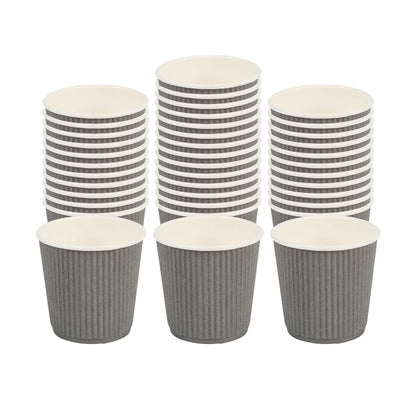 Restpresso 4 oz Gray Paper Coffee Cup - Ripple Wall - 2 1/2" x 2 1/2" x 2 1/4" - 500 count box