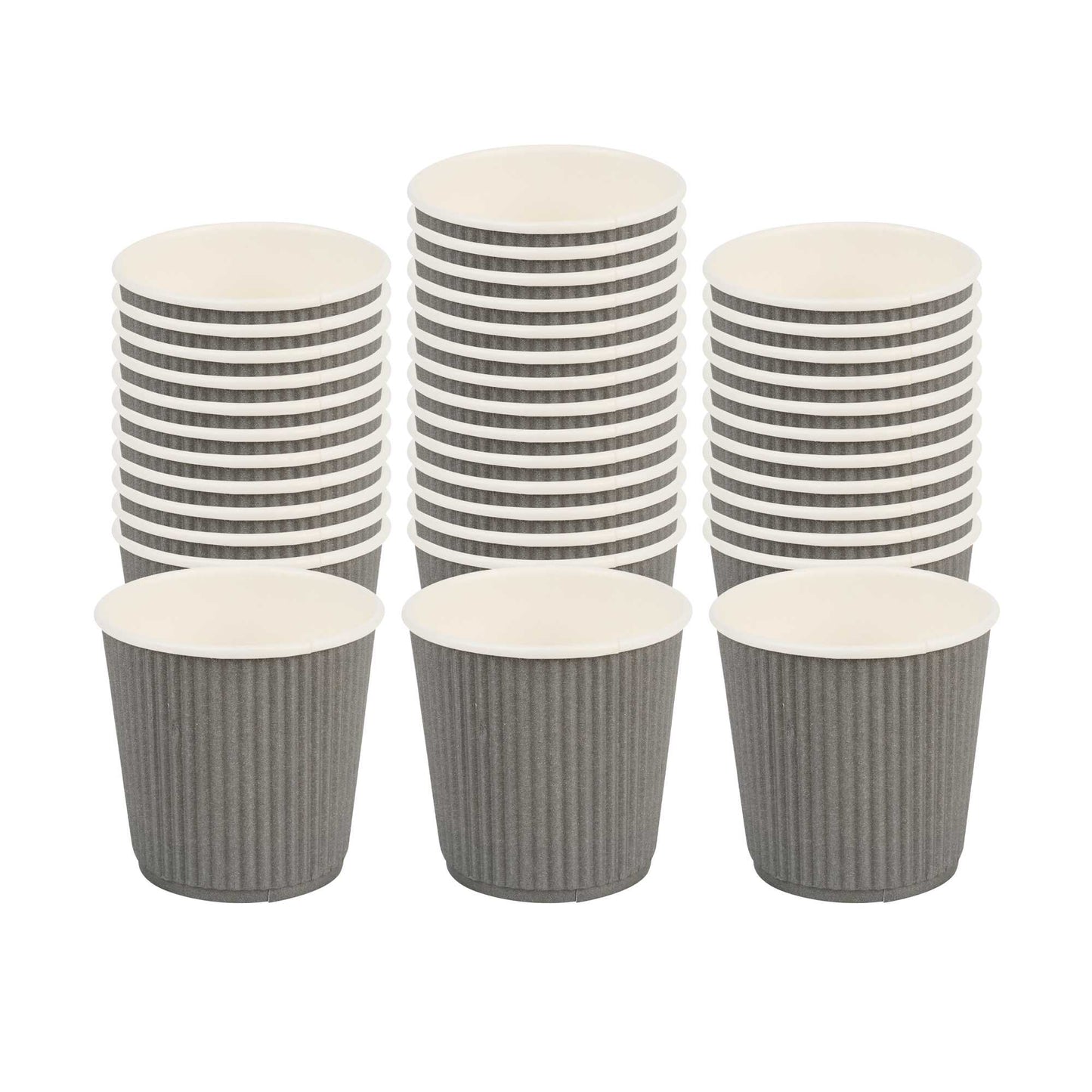 Restpresso 4 oz Gray Paper Coffee Cup - Ripple Wall - 2 1/2" x 2 1/2" x 2 1/4" - 25 count box