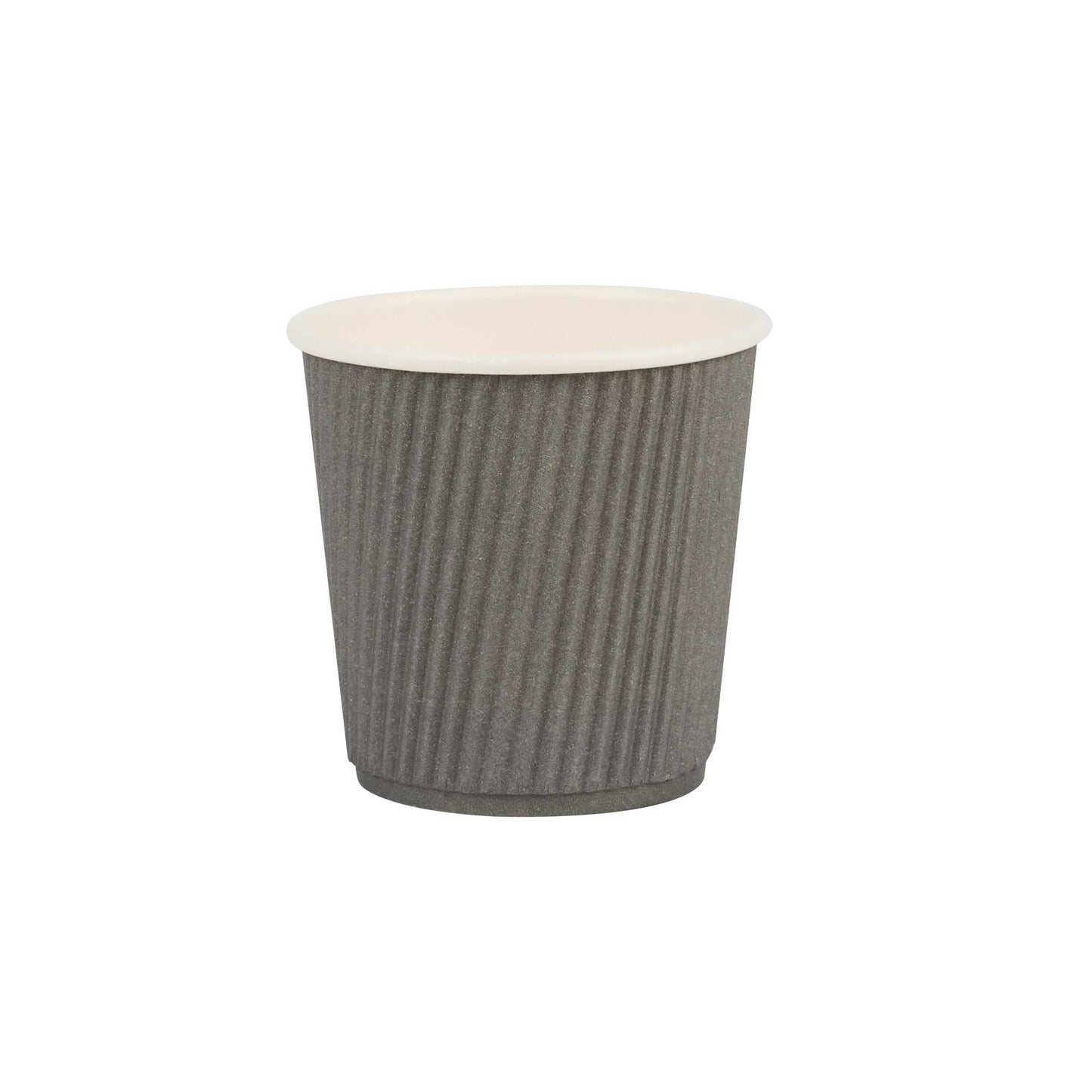 Restpresso 4 oz Gray Paper Coffee Cup - Ripple Wall - 2 1/2" x 2 1/2" x 2 1/4" - 25 count box