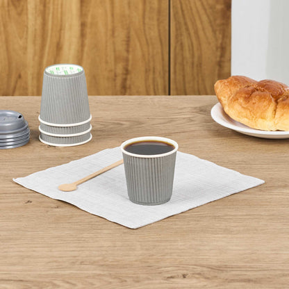 Restpresso 4 oz Gray Paper Coffee Cup - Ripple Wall - 2 1/2" x 2 1/2" x 2 1/4" - 25 count box