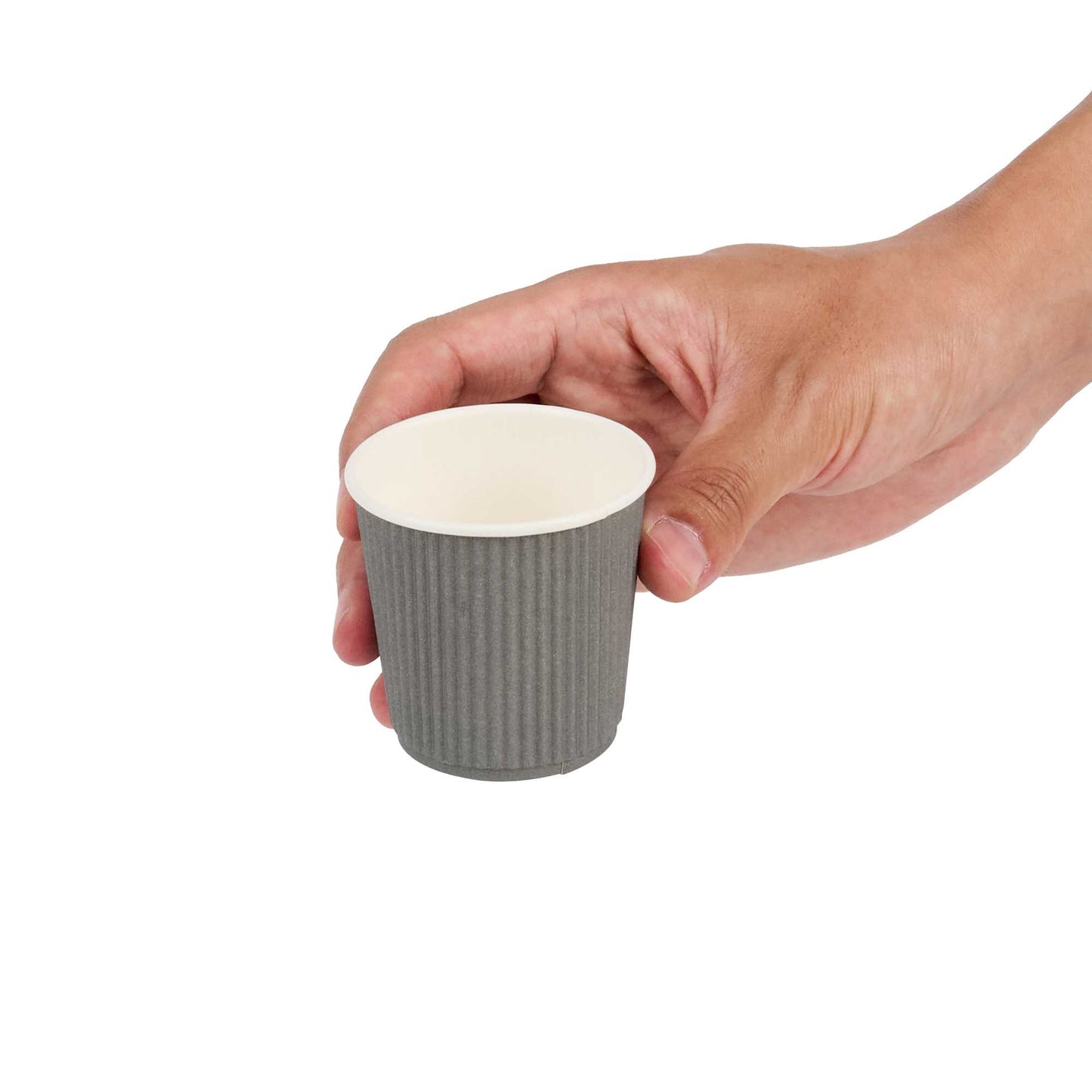 Restpresso 4 oz Gray Paper Coffee Cup - Ripple Wall - 2 1/2" x 2 1/2" x 2 1/4" - 500 count box