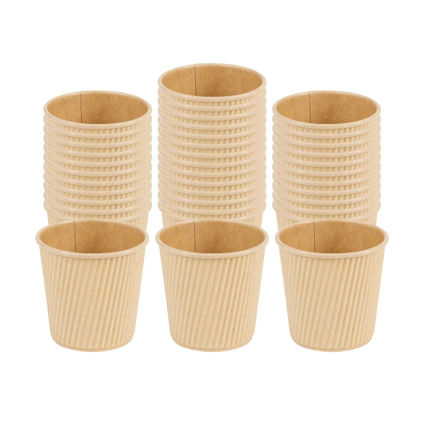 Restpresso 4 oz Kraft Paper Coffee Cup - Ripple Wall - 2 1/2" x 2 1/2" x 2 1/4" - 500 count box