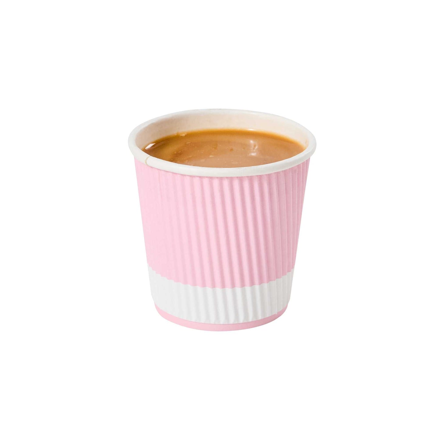 Restpresso 4 oz Light Pink Paper Coffee Cup - Ripple Wall - 2 1/2" x 2 1/2" x 2 1/4" - 500 count box