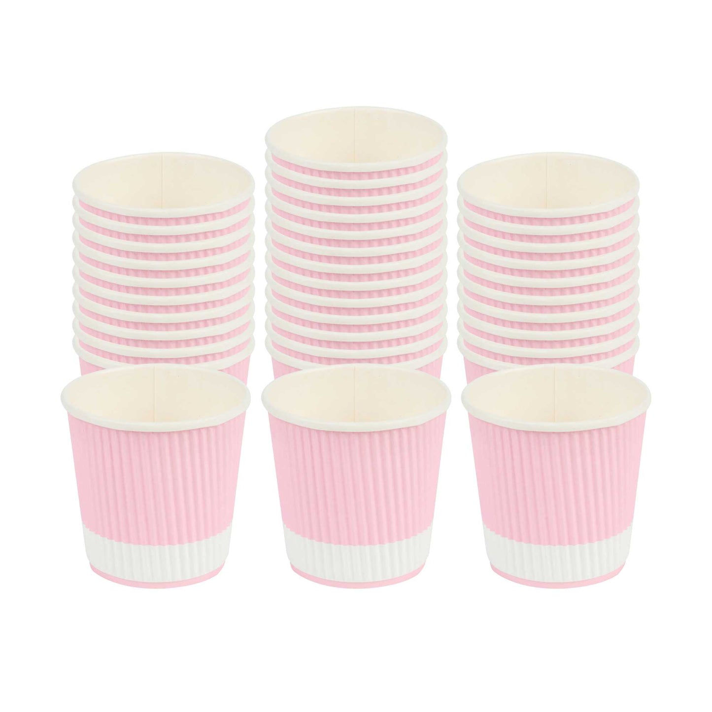 Restpresso 4 oz Light Pink Paper Coffee Cup - Ripple Wall - 2 1/2" x 2 1/2" x 2 1/4" - 25 count box