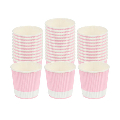 Restpresso 4 oz Light Pink Paper Coffee Cup - Ripple Wall - 2 1/2" x 2 1/2" x 2 1/4" - 25 count box