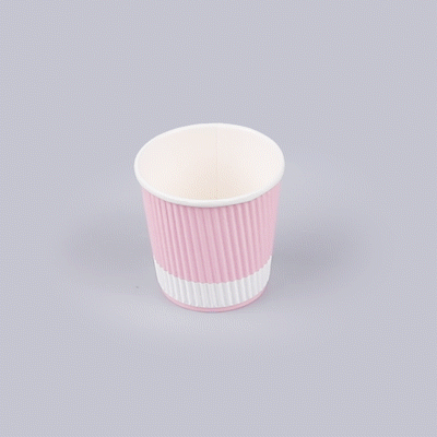 Restpresso 4 oz Light Pink Paper Coffee Cup - Ripple Wall - 2 1/2" x 2 1/2" x 2 1/4" - 25 count box