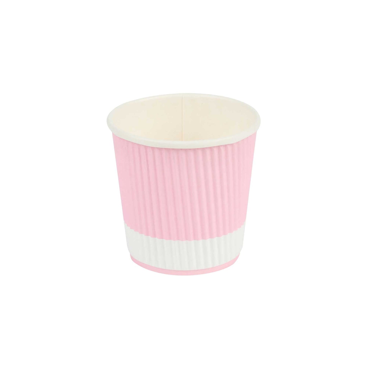 Restpresso 4 oz Light Pink Paper Coffee Cup - Ripple Wall - 2 1/2" x 2 1/2" x 2 1/4" - 25 count box