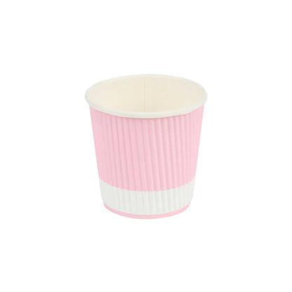 Restpresso 4 oz Light Pink Paper Coffee Cup - Ripple Wall - 2 1/2" x 2 1/2" x 2 1/4" - 25 count box