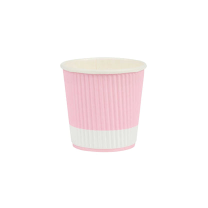 Restpresso 4 oz Light Pink Paper Coffee Cup - Ripple Wall - 2 1/2" x 2 1/2" x 2 1/4" - 25 count box