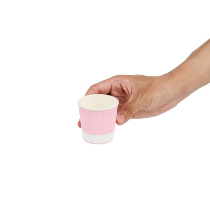 Restpresso 4 oz Light Pink Paper Coffee Cup - Ripple Wall - 2 1/2" x 2 1/2" x 2 1/4" - 500 count box