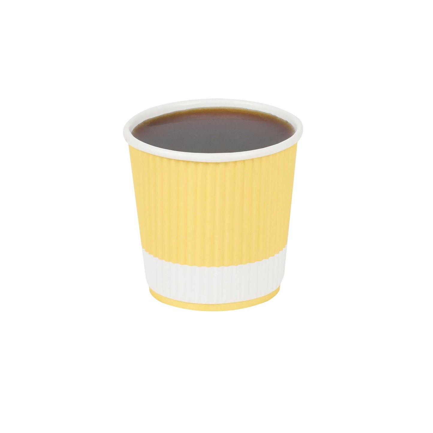 Restpresso 4 oz Light Yellow Paper Coffee Cup - Ripple Wall - 2 1/2" x 2 1/2" x 2 1/4" - 500 count box