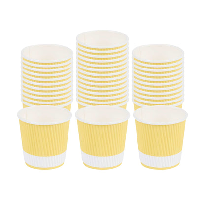 Restpresso 4 oz Light Yellow Paper Coffee Cup - Ripple Wall - 2 1/2" x 2 1/2" x 2 1/4" - 500 count box