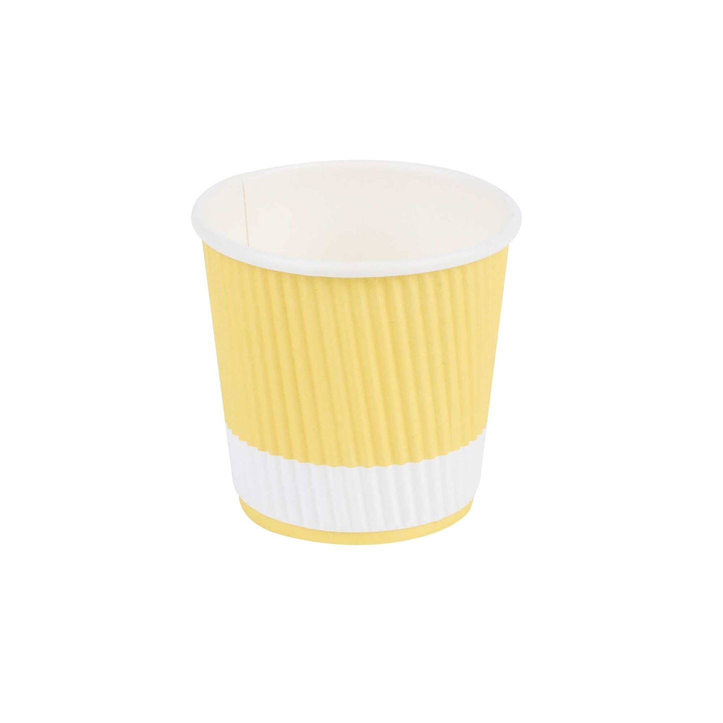 Restpresso 4 oz Light Yellow Paper Coffee Cup - Ripple Wall - 2 1/2" x 2 1/2" x 2 1/4" - 25 count box