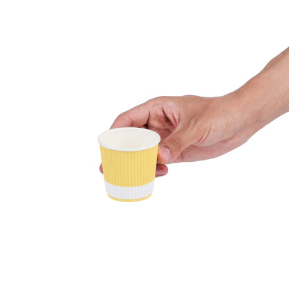 Restpresso 4 oz Light Yellow Paper Coffee Cup - Ripple Wall - 2 1/2" x 2 1/2" x 2 1/4" - 500 count box