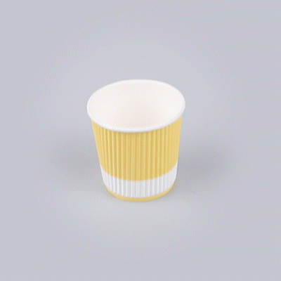 Restpresso 4 oz Light Yellow Paper Coffee Cup - Ripple Wall - 2 1/2" x 2 1/2" x 2 1/4" - 500 count box