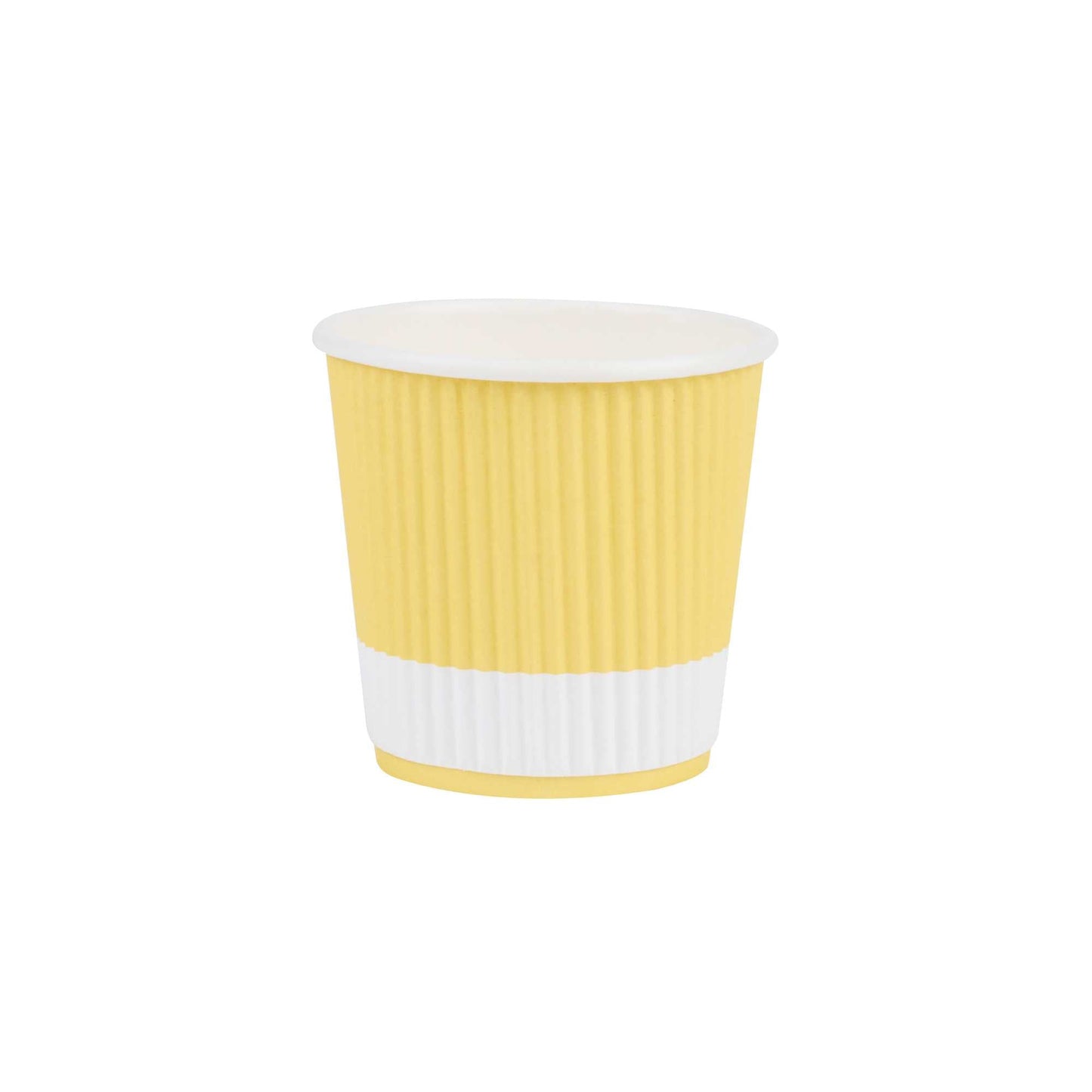 Restpresso 4 oz Light Yellow Paper Coffee Cup - Ripple Wall - 2 1/2" x 2 1/2" x 2 1/4" - 500 count box