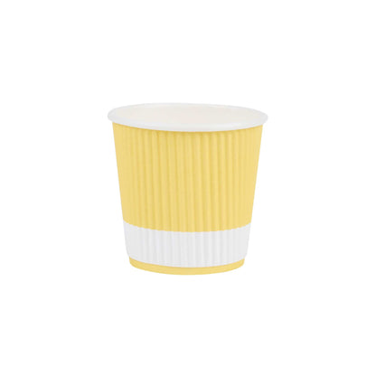 Restpresso 4 oz Light Yellow Paper Coffee Cup - Ripple Wall - 2 1/2" x 2 1/2" x 2 1/4" - 500 count box