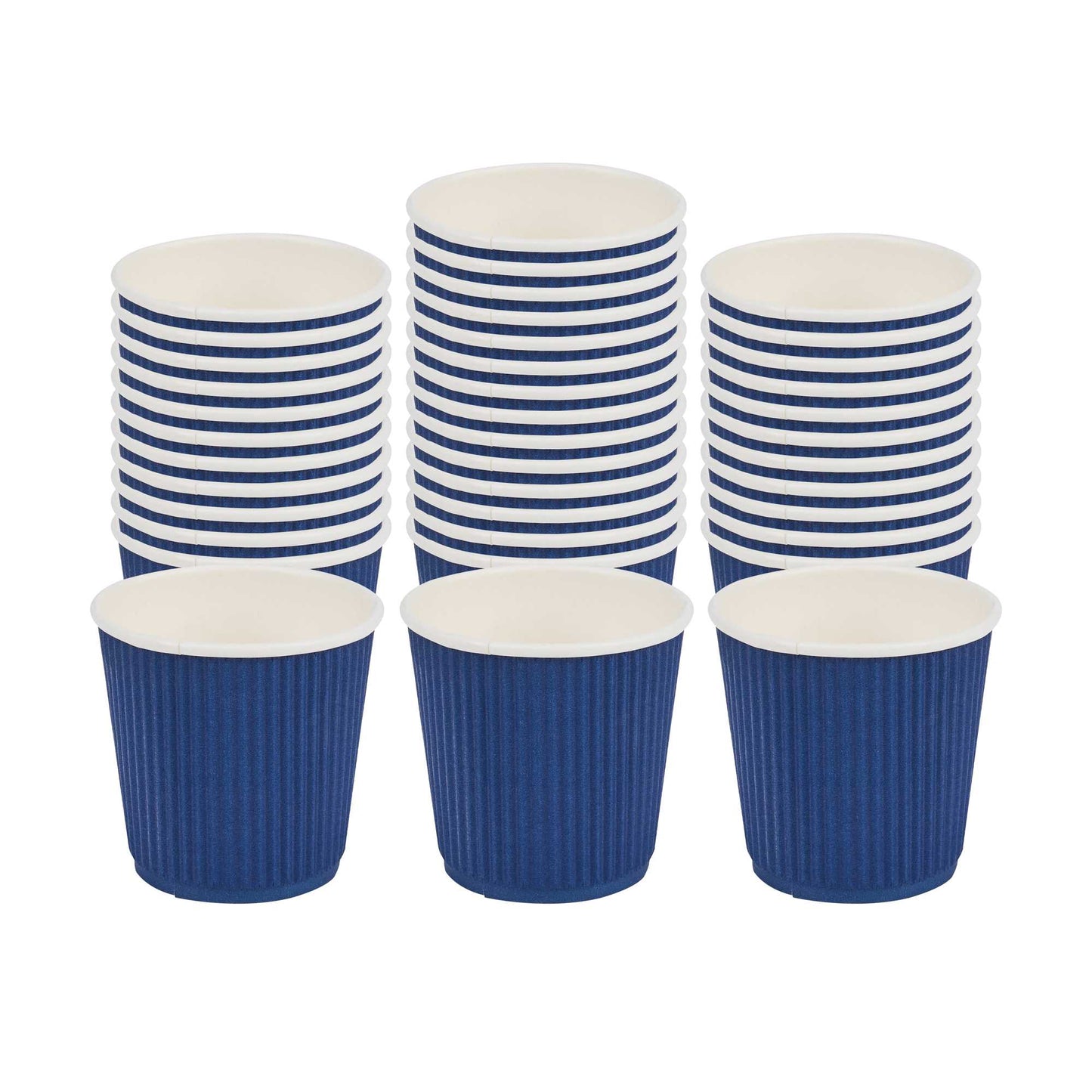 Restpresso 4 oz Midnight Blue Paper Coffee Cup - Ripple Wall - 2 1/2" x 2 1/2" x 2 1/4" - 500 count box