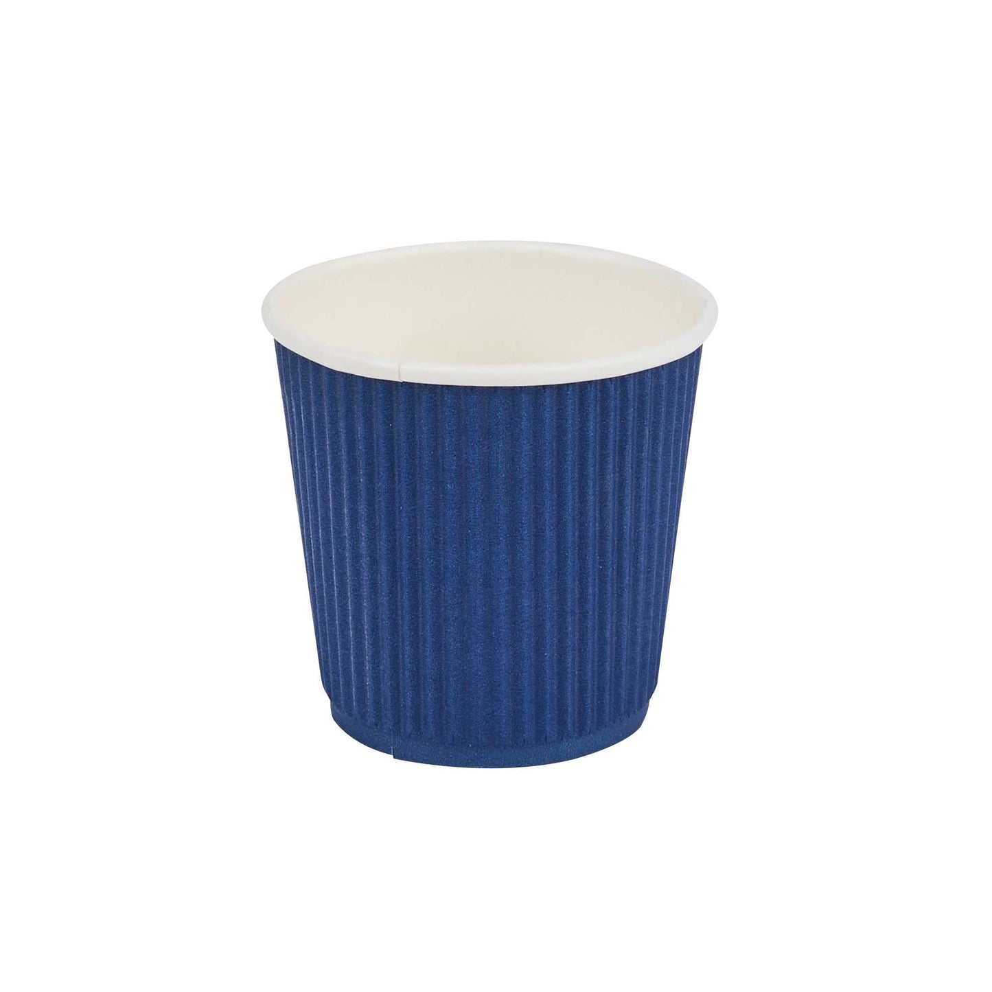 Restpresso 4 oz Midnight Blue Paper Coffee Cup - Ripple Wall - 2 1/2" x 2 1/2" x 2 1/4" - 25 count box