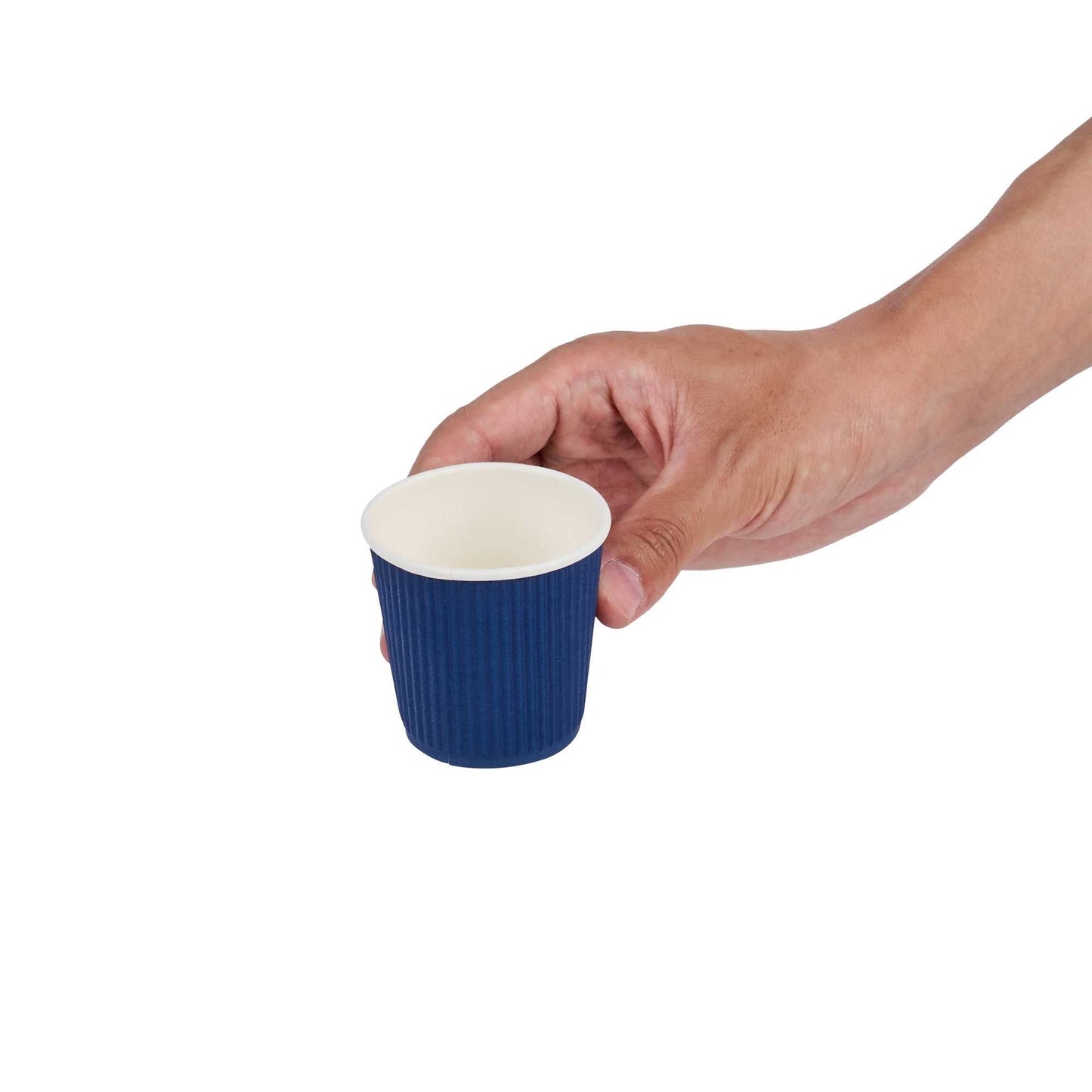 Restpresso 4 oz Midnight Blue Paper Coffee Cup - Ripple Wall - 2 1/2" x 2 1/2" x 2 1/4" - 500 count box