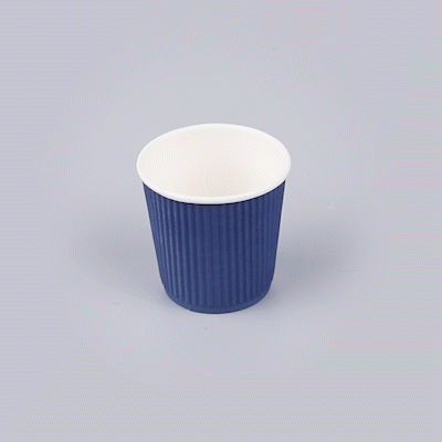 Restpresso 4 oz Midnight Blue Paper Coffee Cup - Ripple Wall - 2 1/2" x 2 1/2" x 2 1/4" - 500 count box