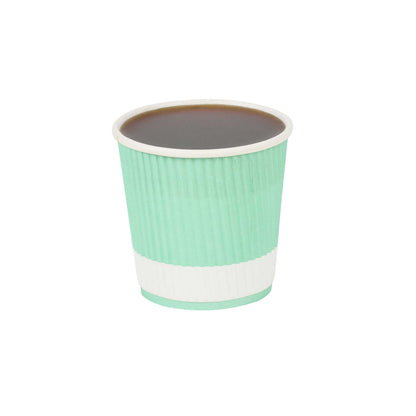 Restpresso 4 oz Light Green Paper Coffee Cup - Ripple Wall - 2 1/2" x 2 1/2" x 2 1/4" - 500 count box