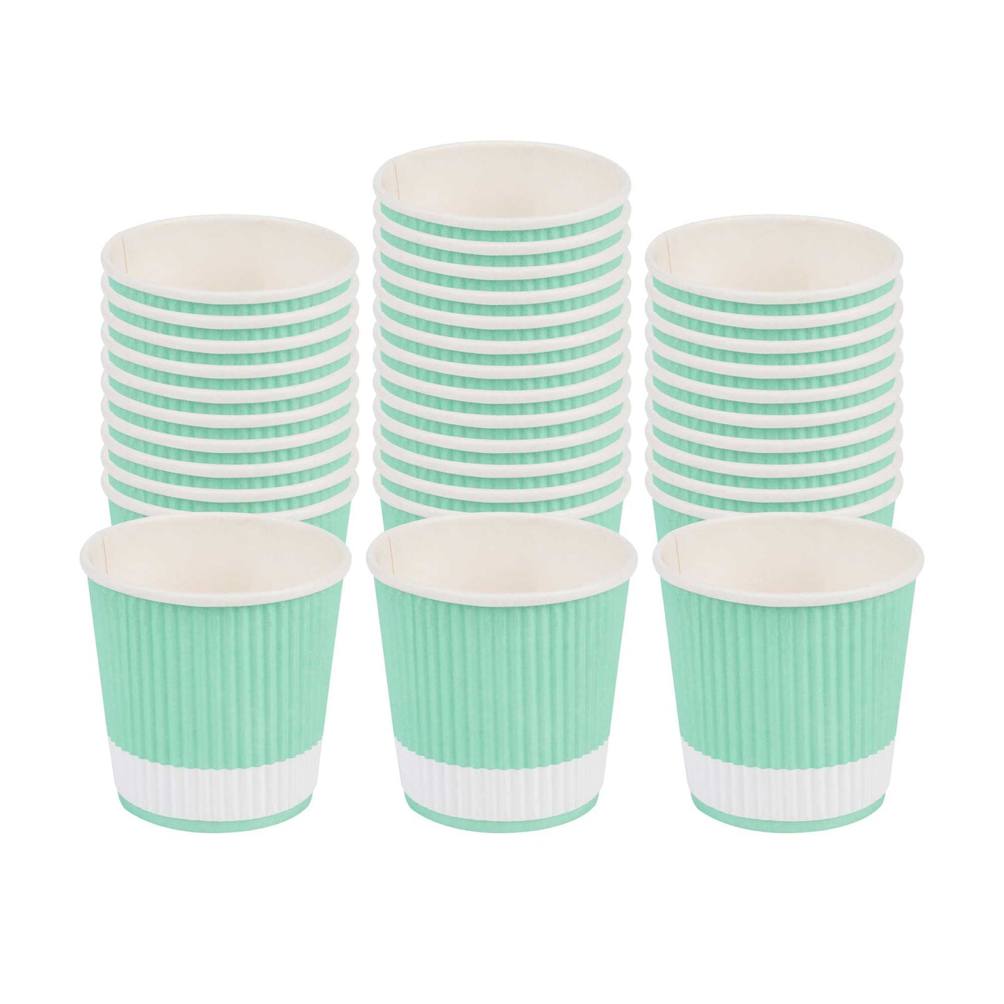 Restpresso 4 oz Light Green Paper Coffee Cup - Ripple Wall - 2 1/2" x 2 1/2" x 2 1/4" - 500 count box