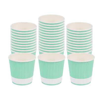 Restpresso 4 oz Light Green Paper Coffee Cup - Ripple Wall - 2 1/2" x 2 1/2" x 2 1/4" - 25 count box