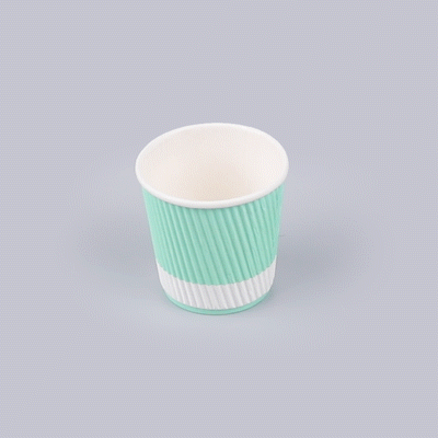 Restpresso 4 oz Light Green Paper Coffee Cup - Ripple Wall - 2 1/2" x 2 1/2" x 2 1/4" - 25 count box