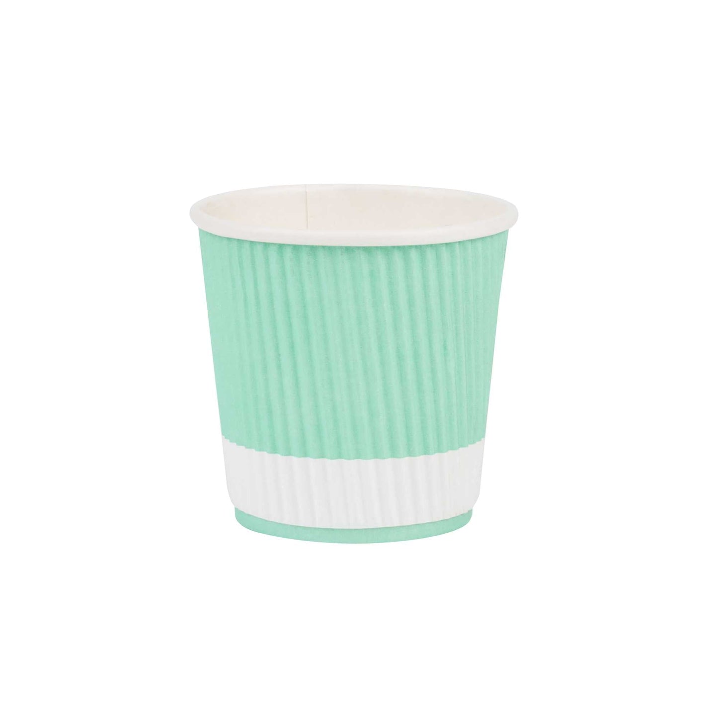 Restpresso 4 oz Light Green Paper Coffee Cup - Ripple Wall - 2 1/2" x 2 1/2" x 2 1/4" - 25 count box