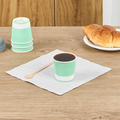 Restpresso 4 oz Light Green Paper Coffee Cup - Ripple Wall - 2 1/2" x 2 1/2" x 2 1/4" - 25 count box