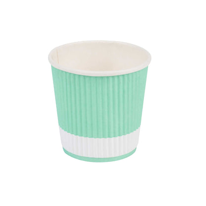 Restpresso 4 oz Light Green Paper Coffee Cup - Ripple Wall - 2 1/2" x 2 1/2" x 2 1/4" - 500 count box