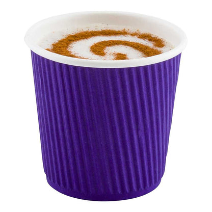 Restpresso 4 oz Royal Purple Paper Coffee Cup - Ripple Wall - 2 1/2" x 2 1/2" x 2 1/4" - 500 count box