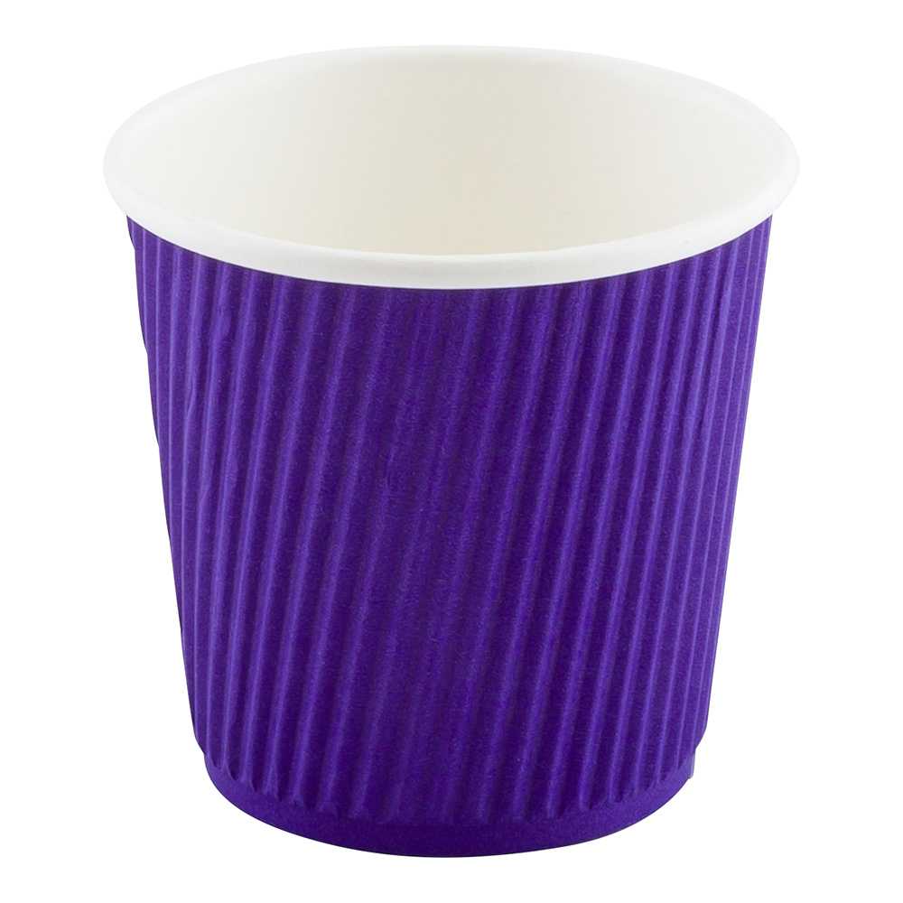 Restpresso 4 oz Royal Purple Paper Coffee Cup - Ripple Wall - 2 1/2" x 2 1/2" x 2 1/4" - 25 count box