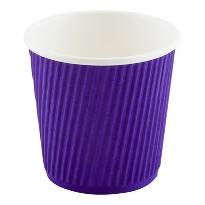 Restpresso 4 oz Royal Purple Paper Coffee Cup - Ripple Wall - 2 1/2" x 2 1/2" x 2 1/4" - 500 count box