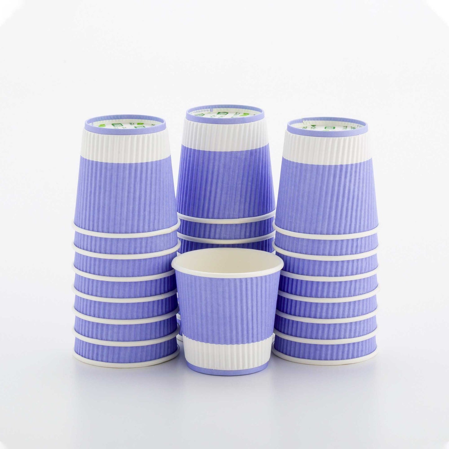 Restpresso 4 oz Light Purple Paper Coffee Cup - Ripple Wall - 2 1/2" x 2 1/2" x 2 1/4" - 25 count box