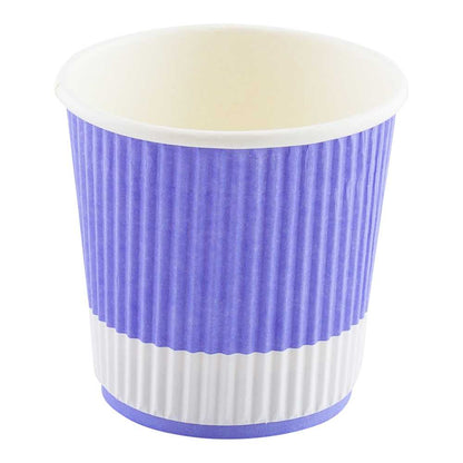 Restpresso 4 oz Light Purple Paper Coffee Cup - Ripple Wall - 2 1/2" x 2 1/2" x 2 1/4" - 25 count box