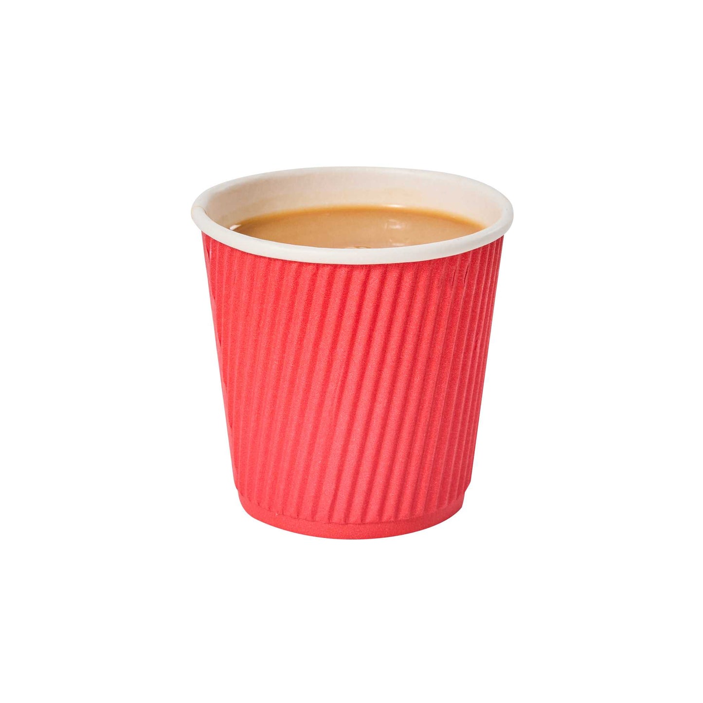 Restpresso 4 oz Red Paper Coffee Cup - Ripple Wall - 2 1/2" x 2 1/2" x 2 1/4" - 500 count box