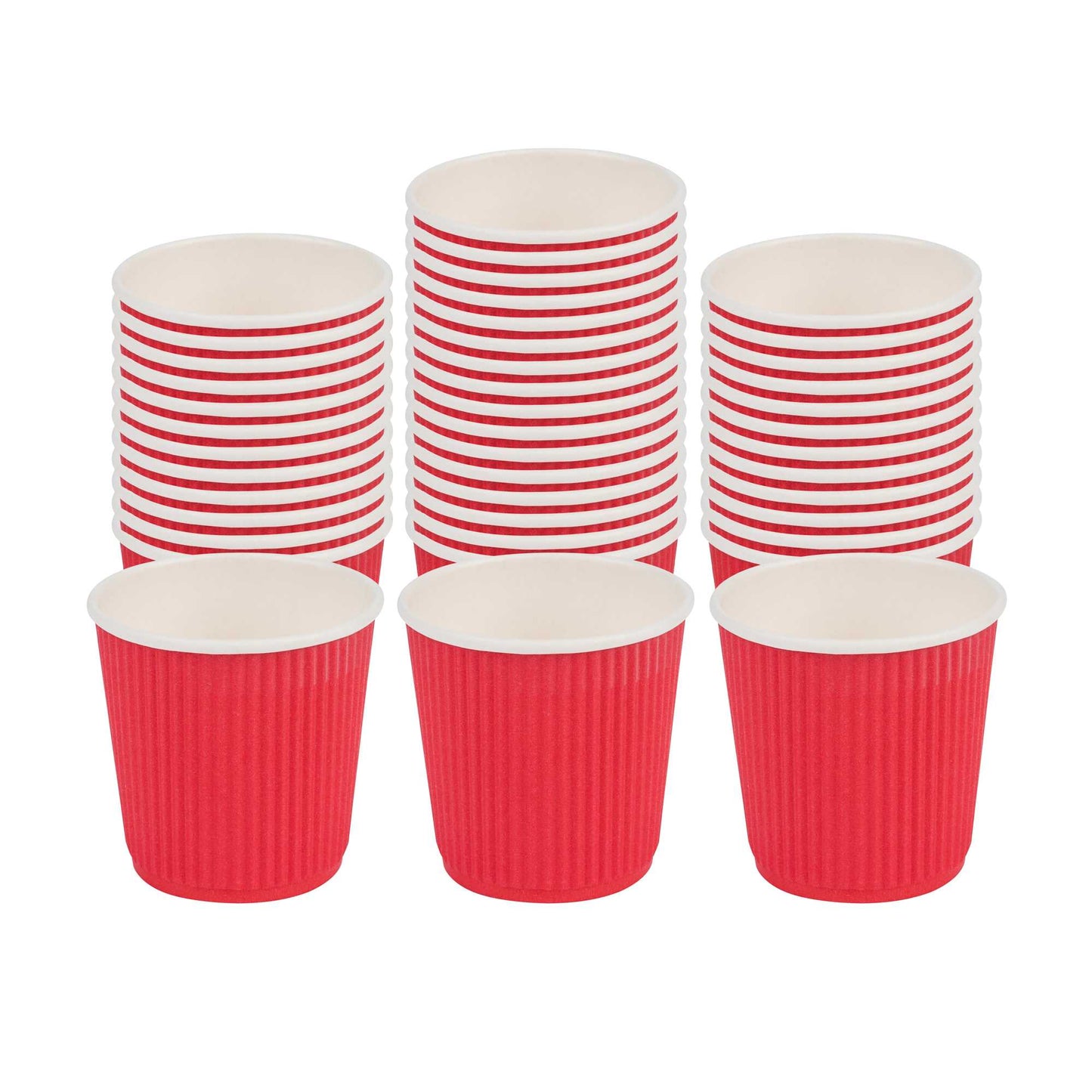 Restpresso 4 oz Red Paper Coffee Cup - Ripple Wall - 2 1/2" x 2 1/2" x 2 1/4" - 500 count box