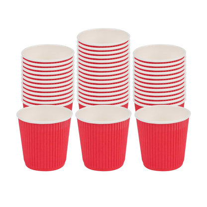 Restpresso 4 oz Red Paper Coffee Cup - Ripple Wall - 2 1/2" x 2 1/2" x 2 1/4" - 500 count box