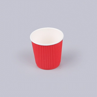 Restpresso 4 oz Red Paper Coffee Cup - Ripple Wall - 2 1/2" x 2 1/2" x 2 1/4" - 500 count box